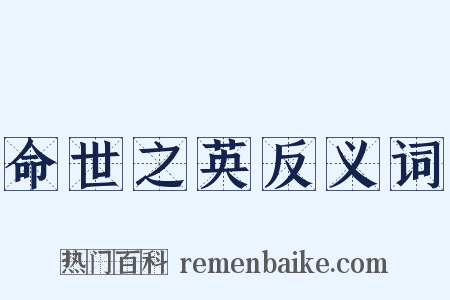 命世之英反义词是什么意思的图片